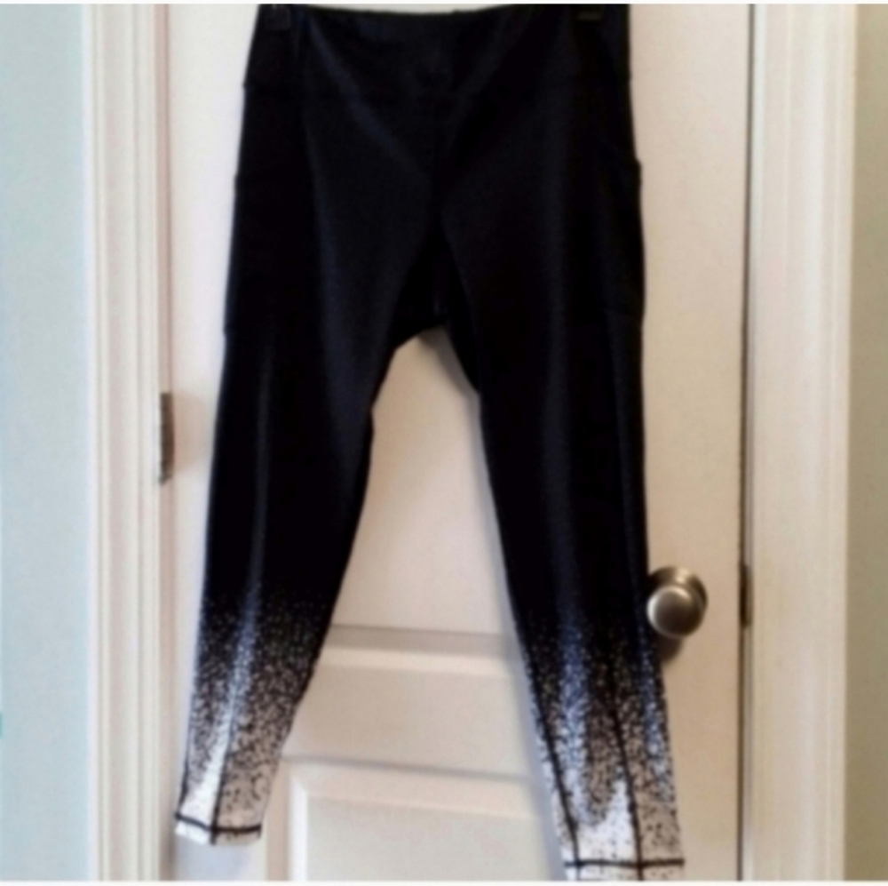 Pro Player Black and White Ombre Leggings Women's L Activewear Casual Workout
